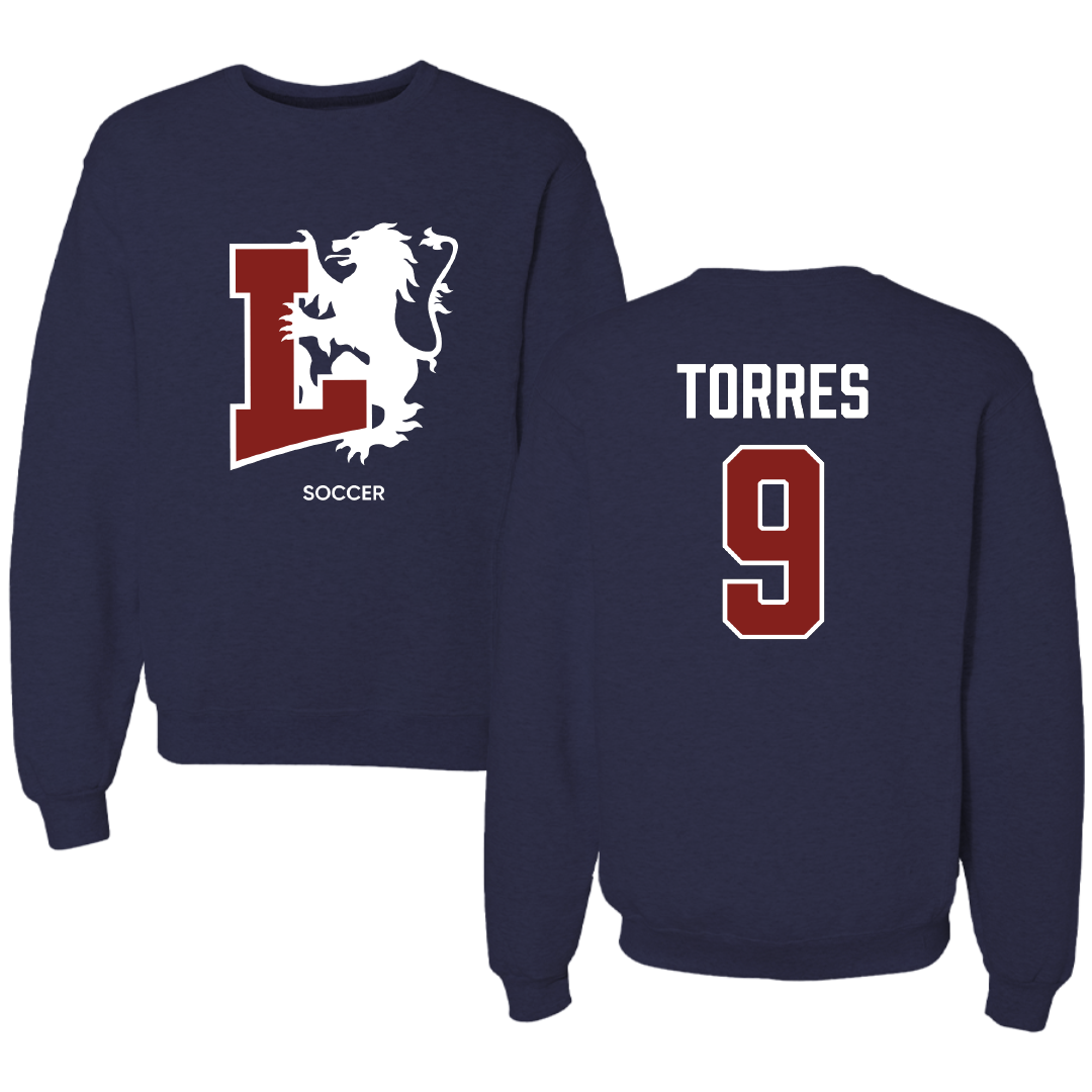 Lyon College Soccer (M) Navy Crewneck - #9 Lucca Torres