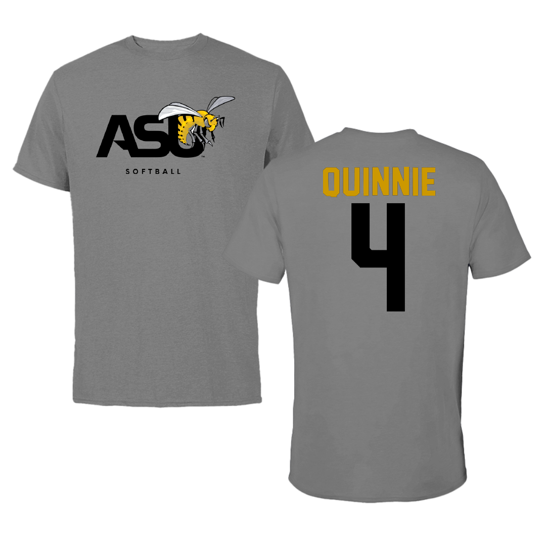Alabama State University Softball Dark Gray Tee - #4 Mason Quinnie