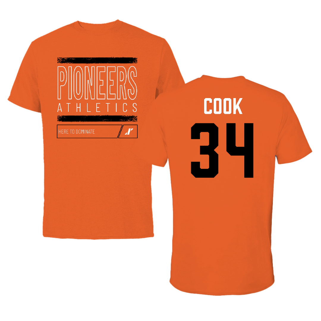 Tusculum University Lacrosse Orange Dominate Performance Tee - #34 Payton Cook