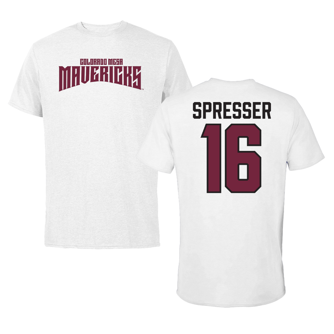 Colorado Mesa University Beach Volleyball White Classic Tee - #16 Gracyn Spresser