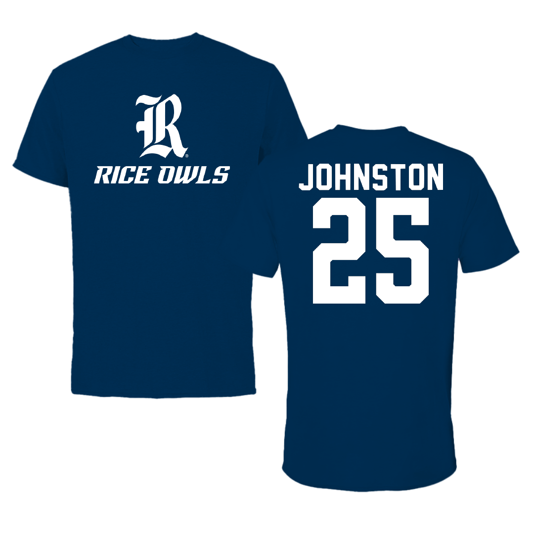 Rice University Soccer Navy Performance Tee - #25 Jules Johnston