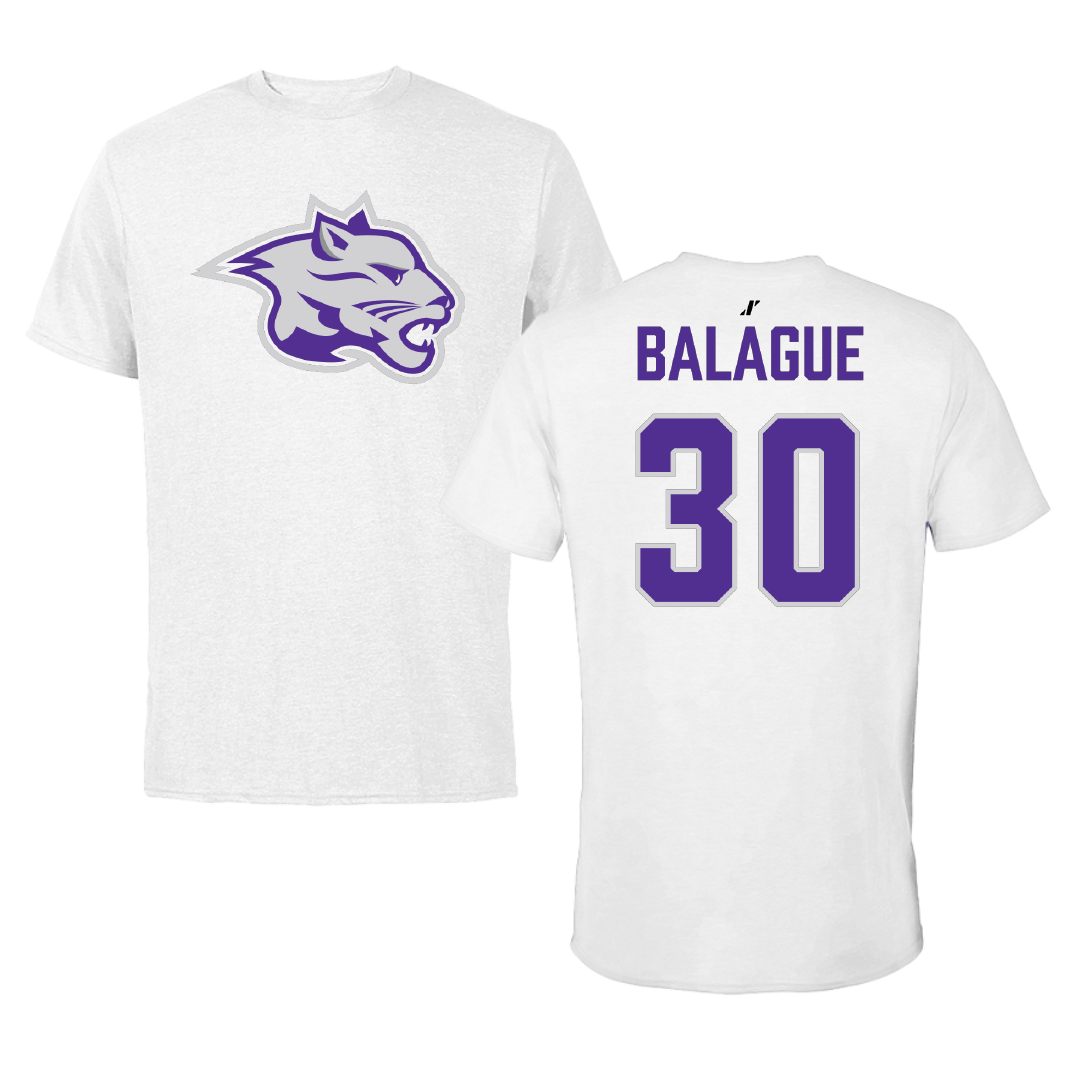 Young Harris College Basketball (W) White Performance Tee - #30 Telma Balague