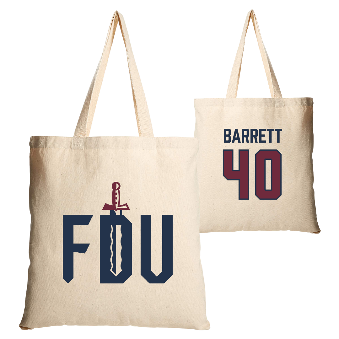 Fairleigh Dickinson University-Metropolitan Campus Baseball Tan Canvas Tote Bag - #40 Ian Barrett