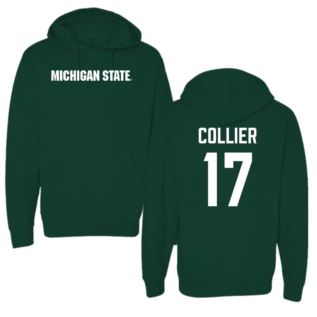 Michigan State University Football Forest Green Hoodie - #17 Braylon Collier