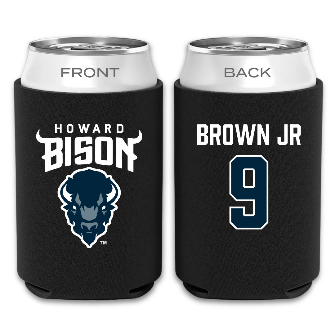 Howard University Football Black Can Cooler - #9 Derrick Brown Jr