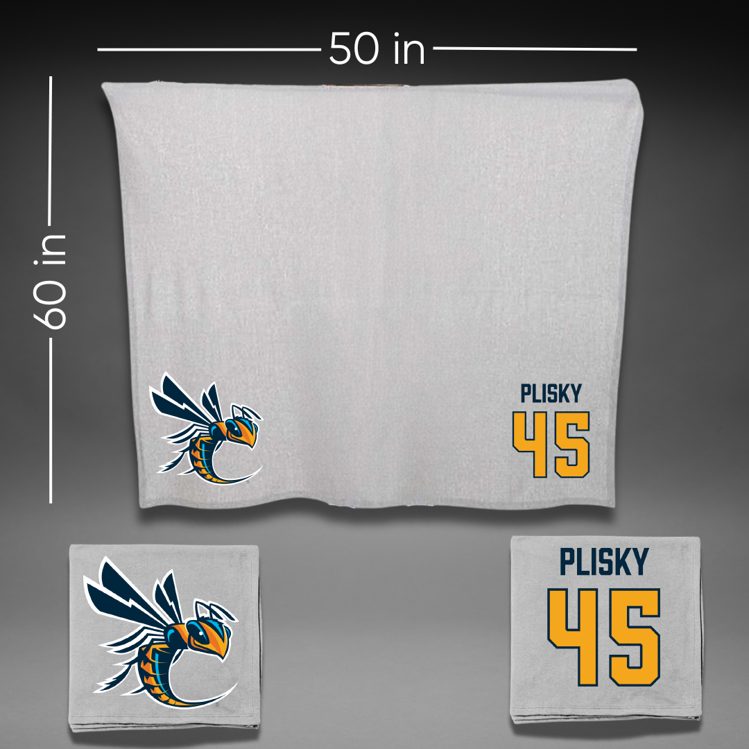 Cedarville University Baseball Gray Blanket - #45 Austin Plisky