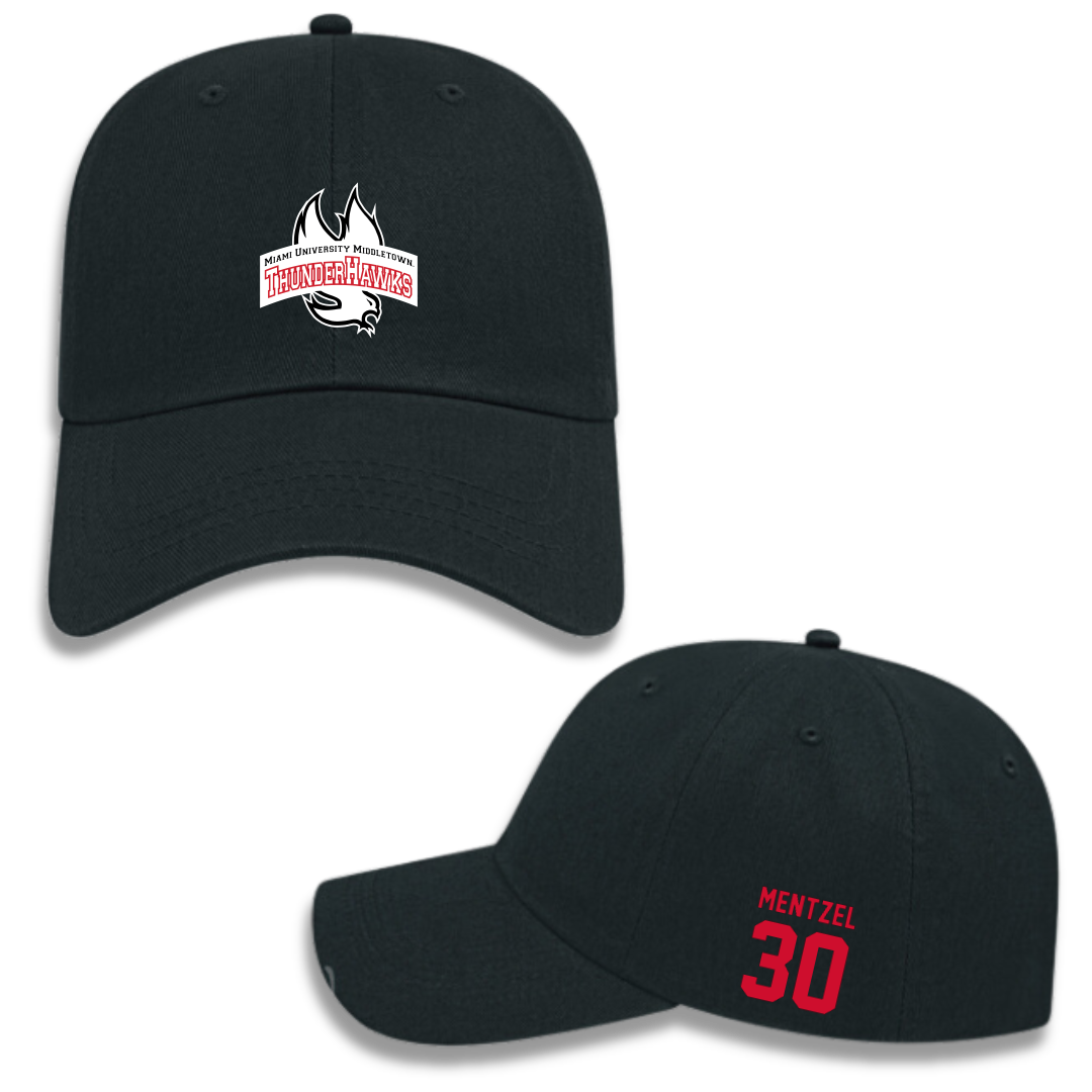 Miami University Middletown Baseball Black Hat - #30 David Mentzel