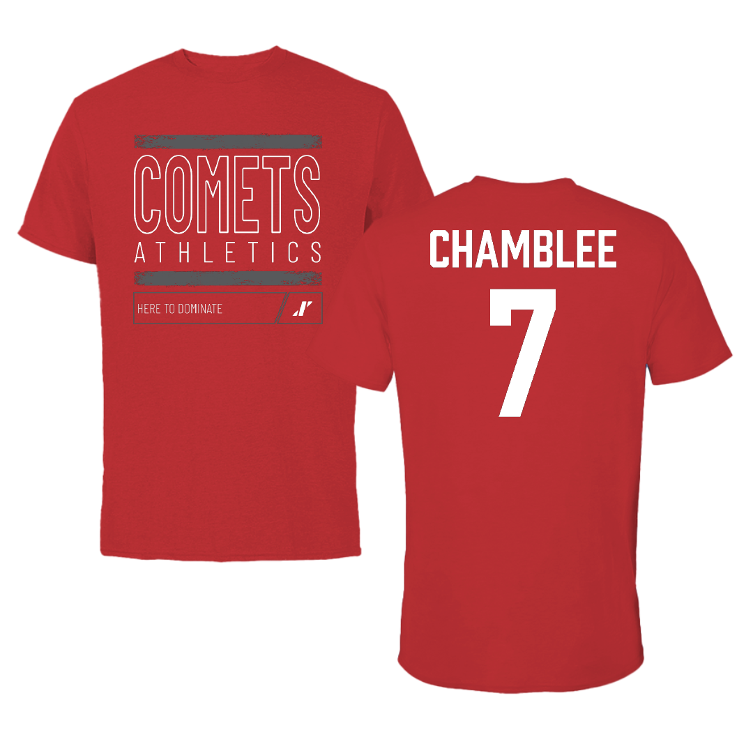 The University of Olivet Volleyball (M) Red Dominate Tee - #7 Austin Chamblee