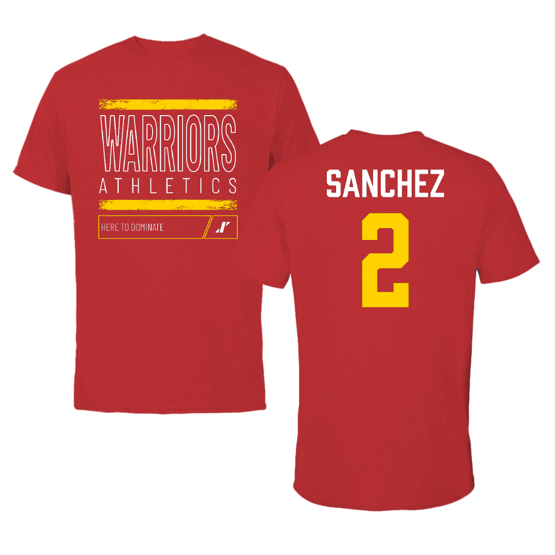 Stanislaus State Baseball Red Dominate Performance Tee - #2 Kian Sanchez