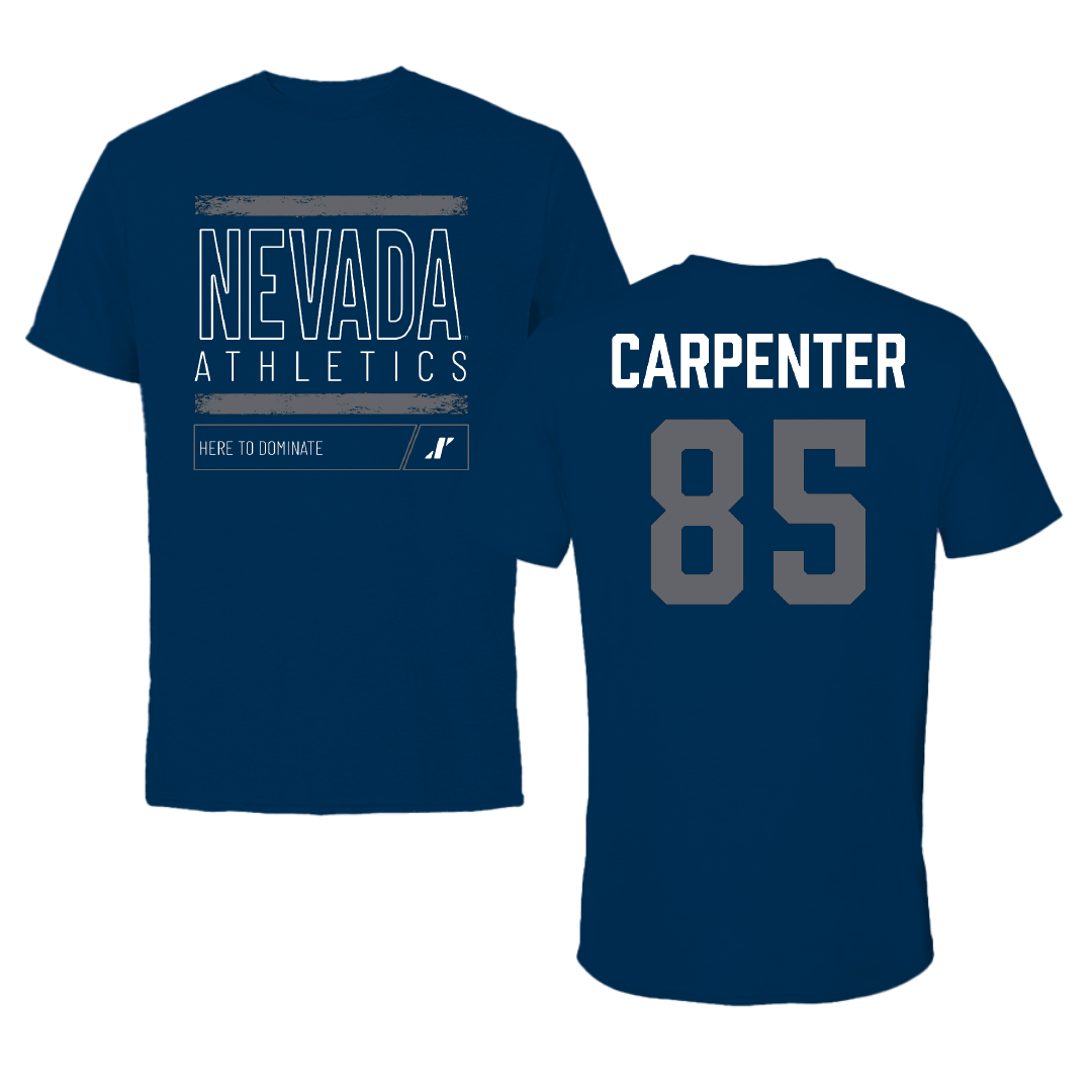 University of Nevada Football Navy Dominate Performance Tee - #85 Jett Carpenter