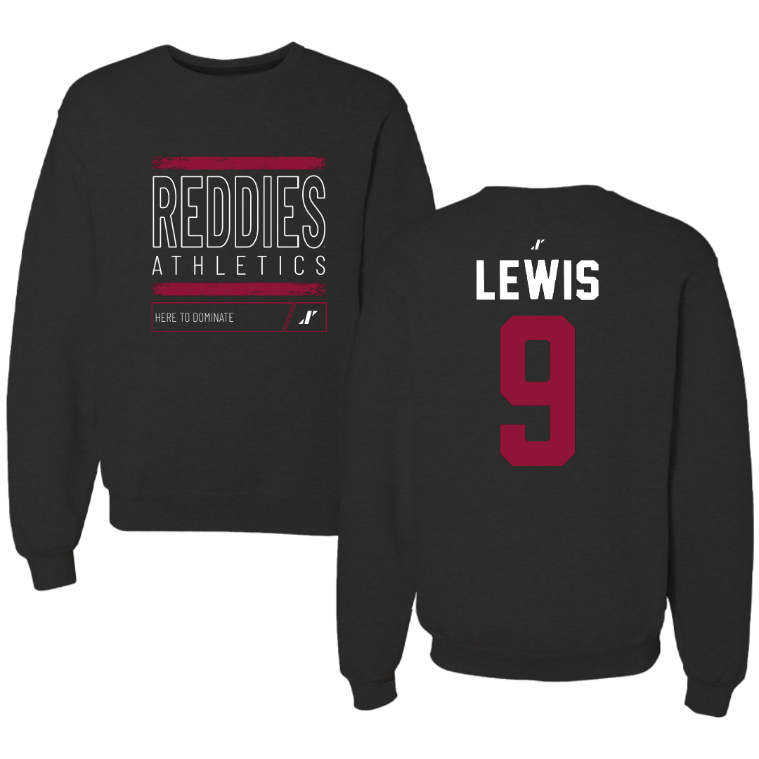 Henderson State University Football Black Dominate Crewneck - #9 Fred Lewis