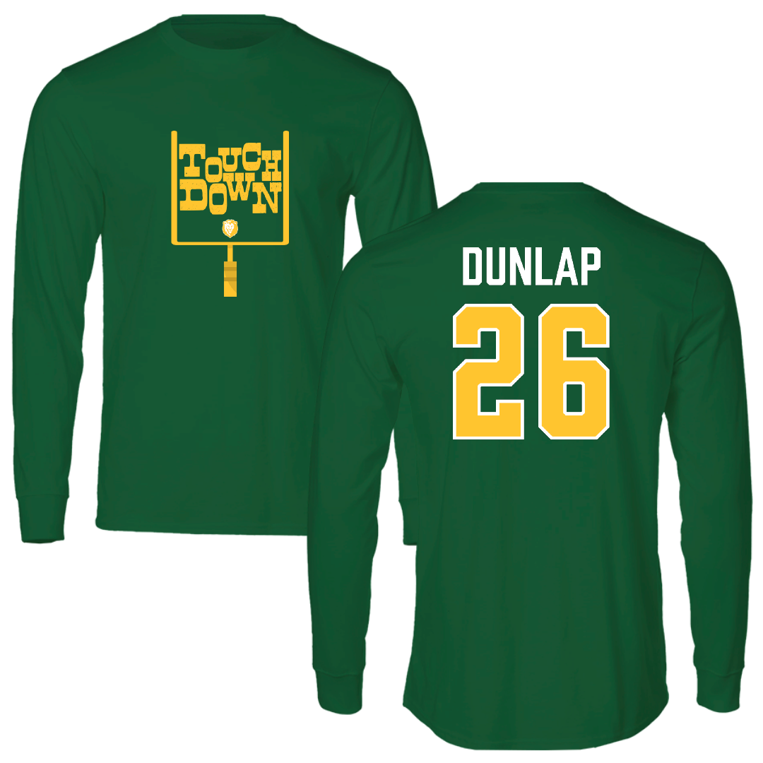 Southeastern Louisiana University Football Green Touchdown Performance Long Sleeve - #26 Austin Dunlap