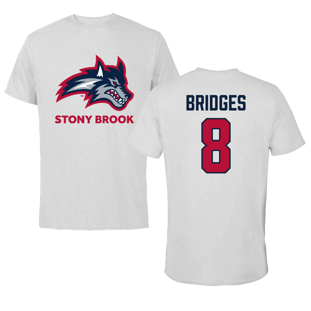 Stony Brook University Baseball Light Gray Performance Tee - #8 Reilly Bridges