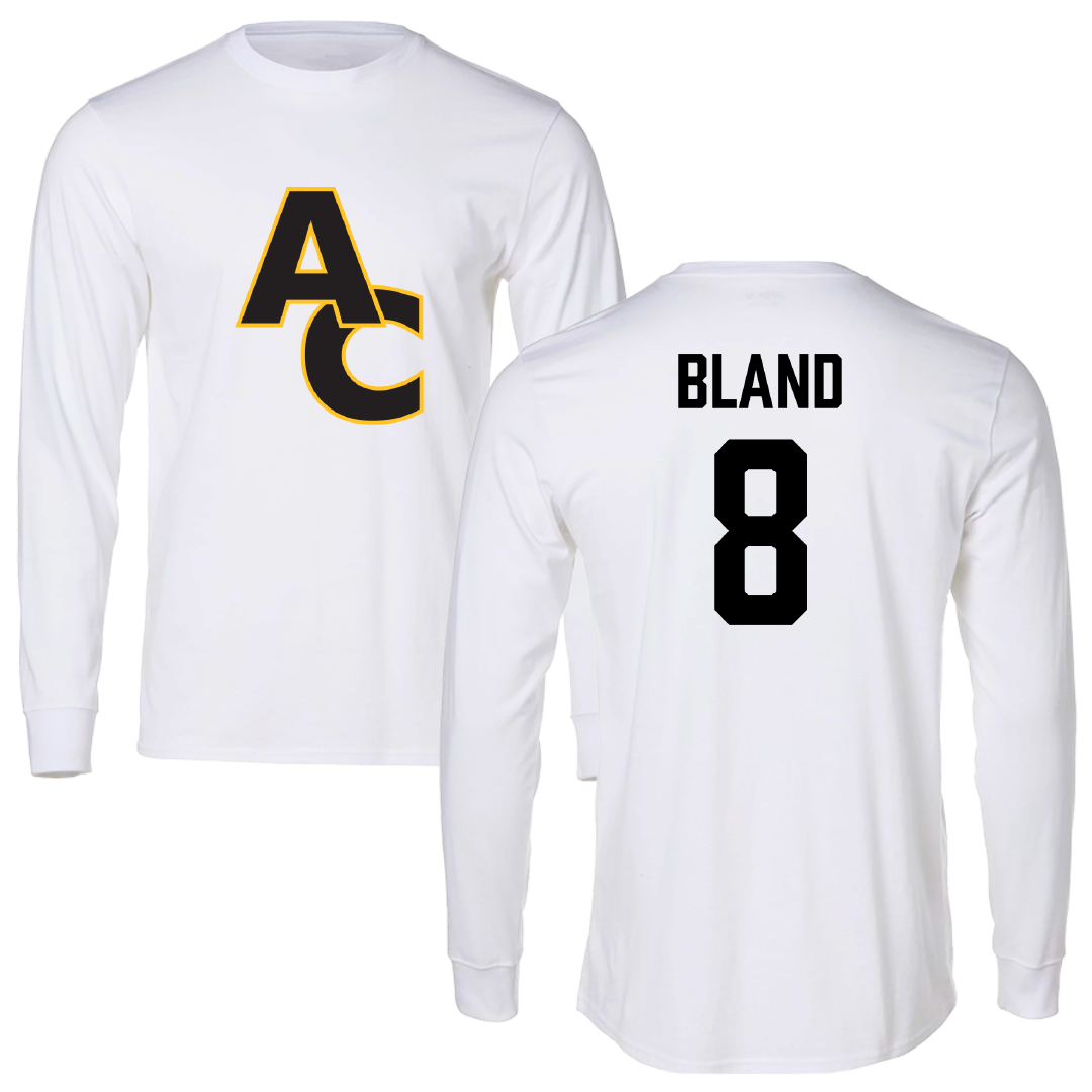Adrian College Baseball White Performance Long Sleeve - #8 Justin Bland
