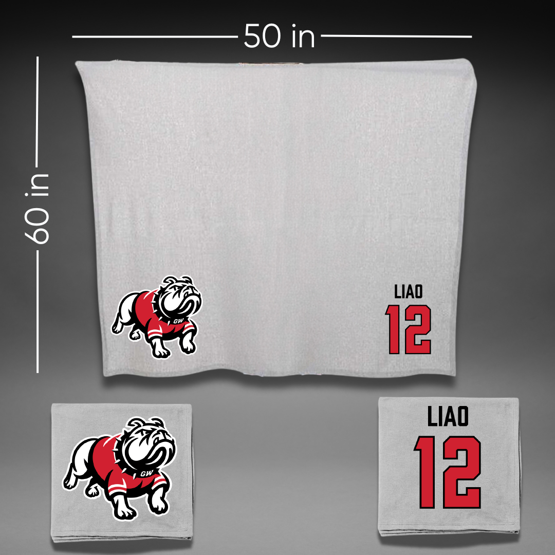 Gardner-Webb University Baseball Gray Blanket - #12 Ethan Liao