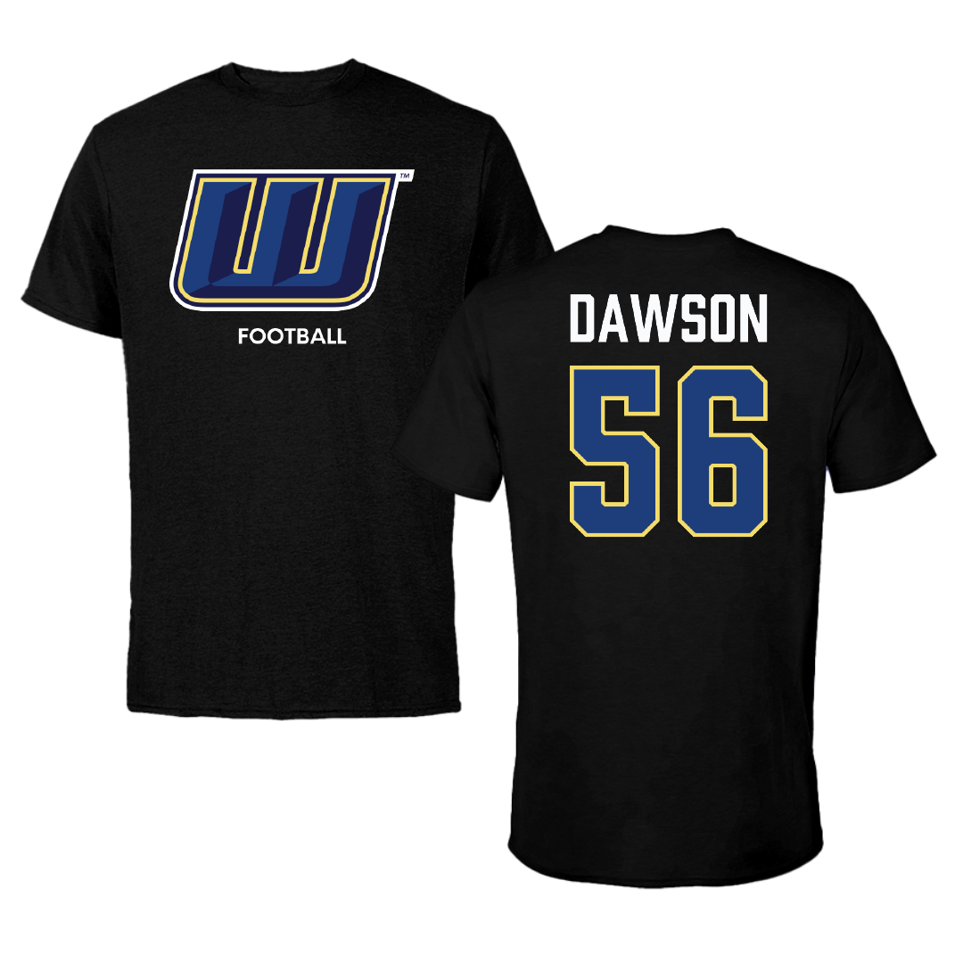 Worcester State University Football Black Tee - #56 Carron Dawson