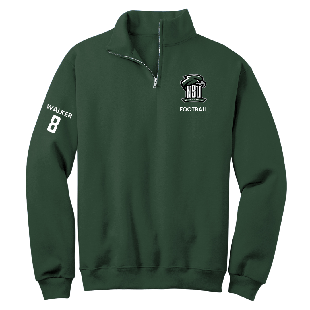 Northeastern State University Football Forest Green Quarter-Zip - #8 Khaden Walker