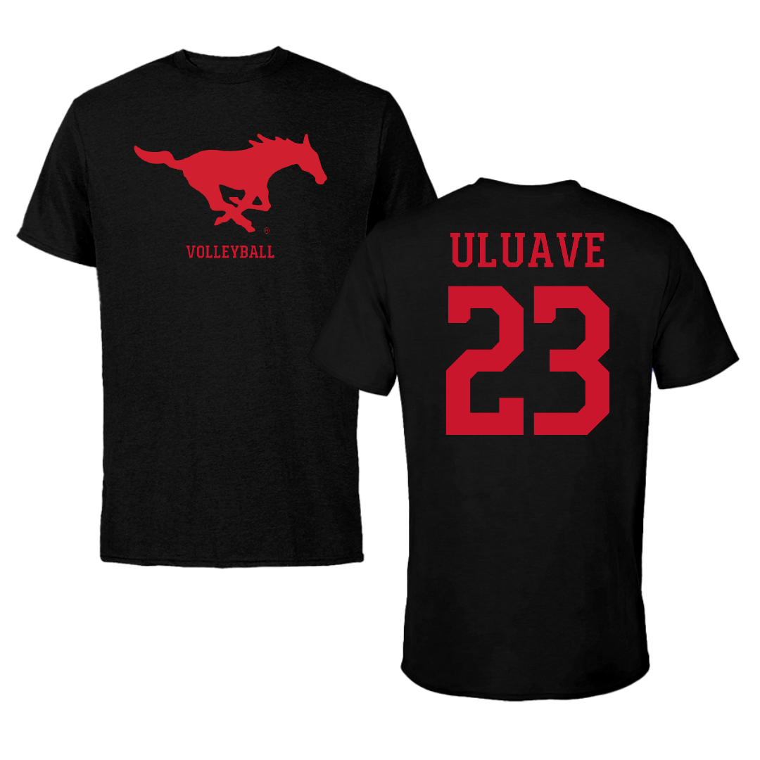 Southern Methodist University Volleyball (W) Black Tee - #23 Sina Uluave