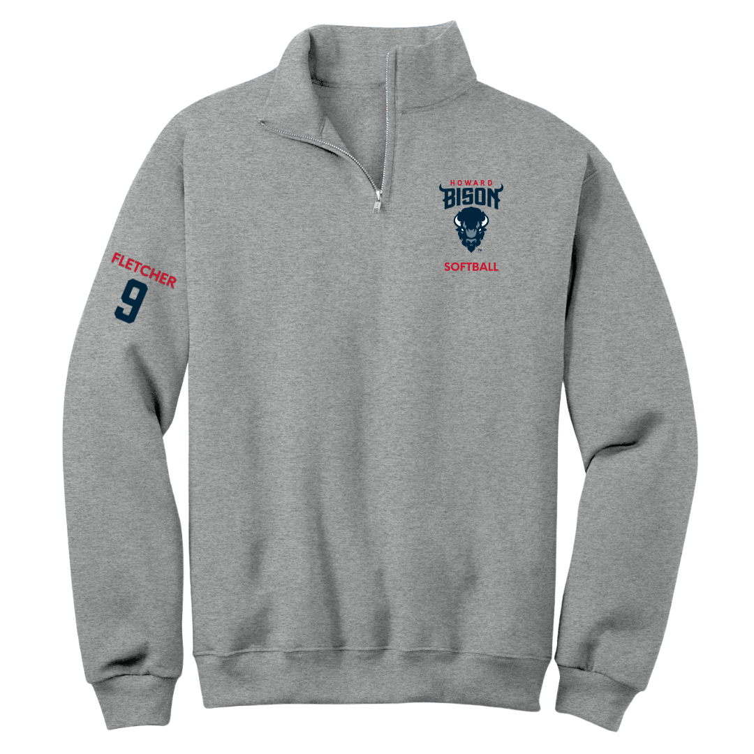 Howard University Softball Sport Gray Quarter-Zip - #9 Sidney Fletcher