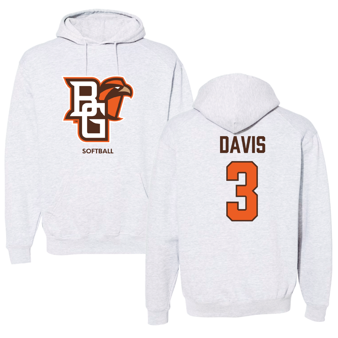 Bowling Green State University Softball Light Gray Hoodie - #3 Delaney Davis