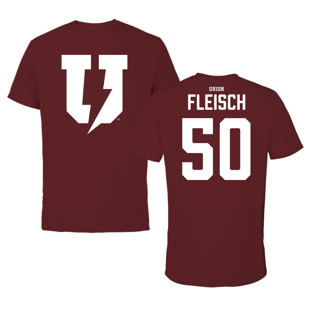 Union College Lacrosse Maroon Tee - #50 Max Fleisch