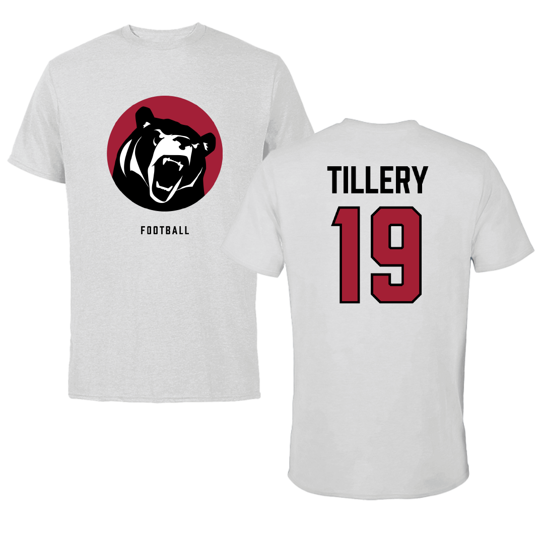 Lenoir-Rhyne University Football Light Gray Performance Tee - #19 Eli Tillery