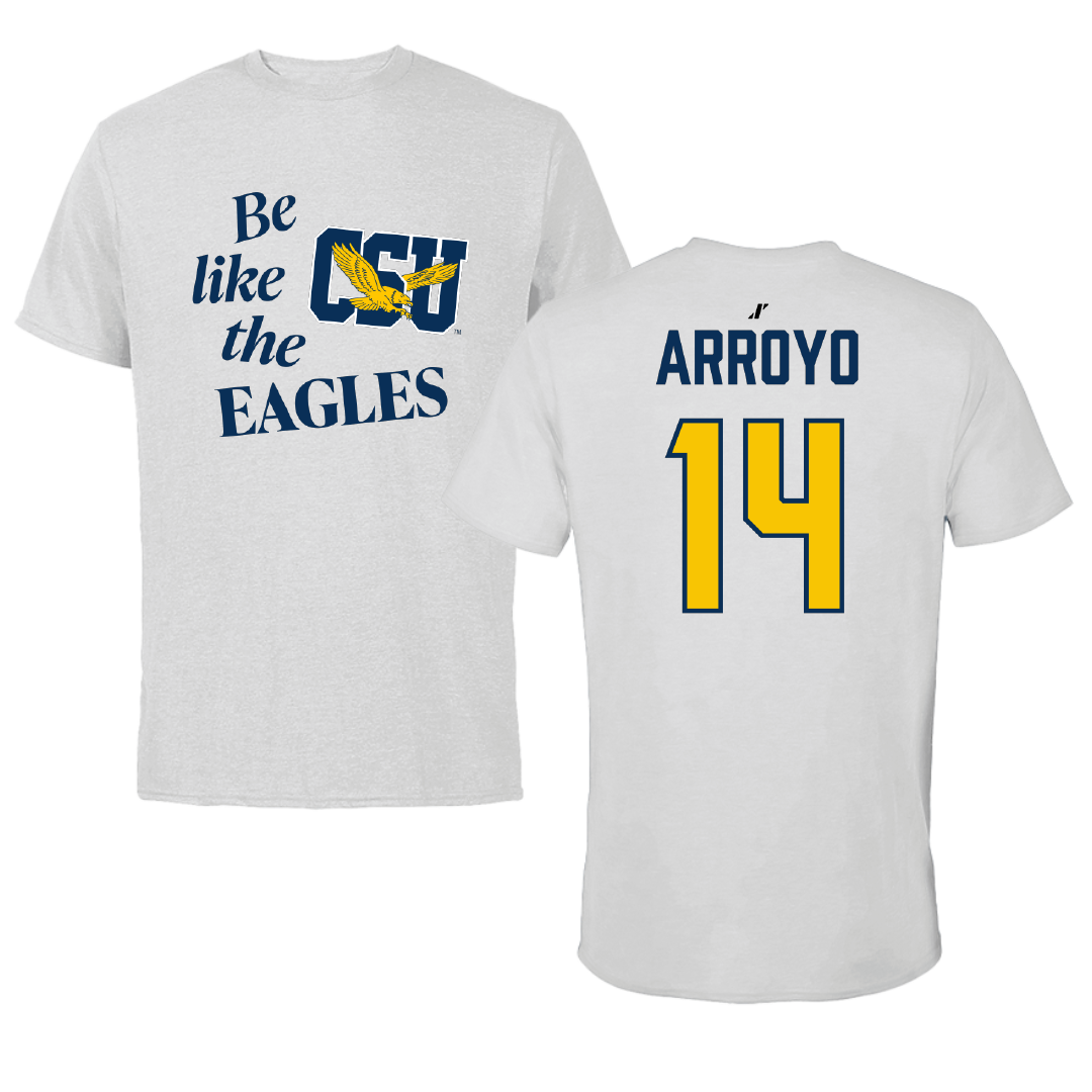 Coppin State University Softball Light Gray Be Like Us Performance Tee - #14 Natasha Arroyo