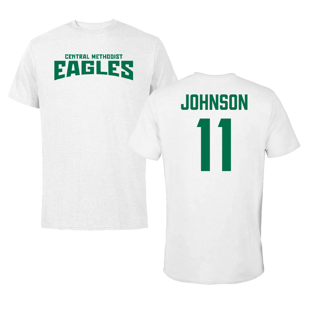 Central Methodist University Basketball (W) White Classic Tee - #11 Makayla Johnson