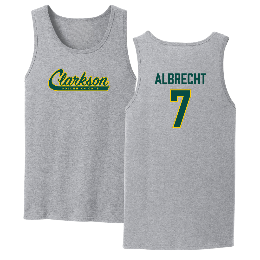 Clarkson University Lacrosse Sport Gray Tank Top - #7 Christopher Albrecht
