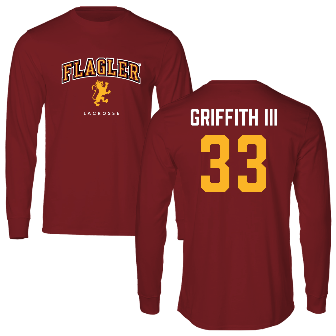 Flagler College Lacrosse Red Long Sleeve - #33 Gordon Griffith III