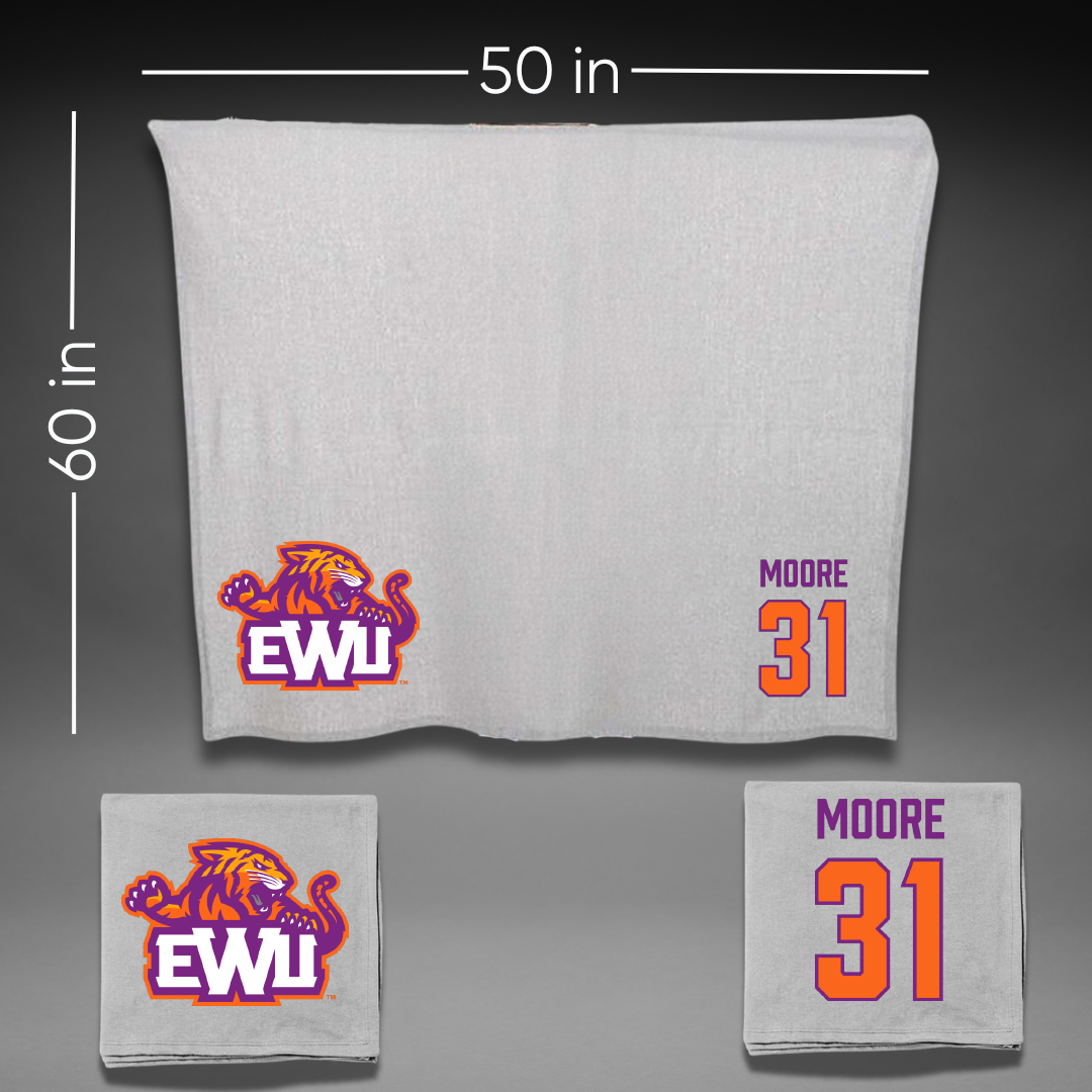 Edward Waters University Football Gray Blanket - #31 Kalib Moore