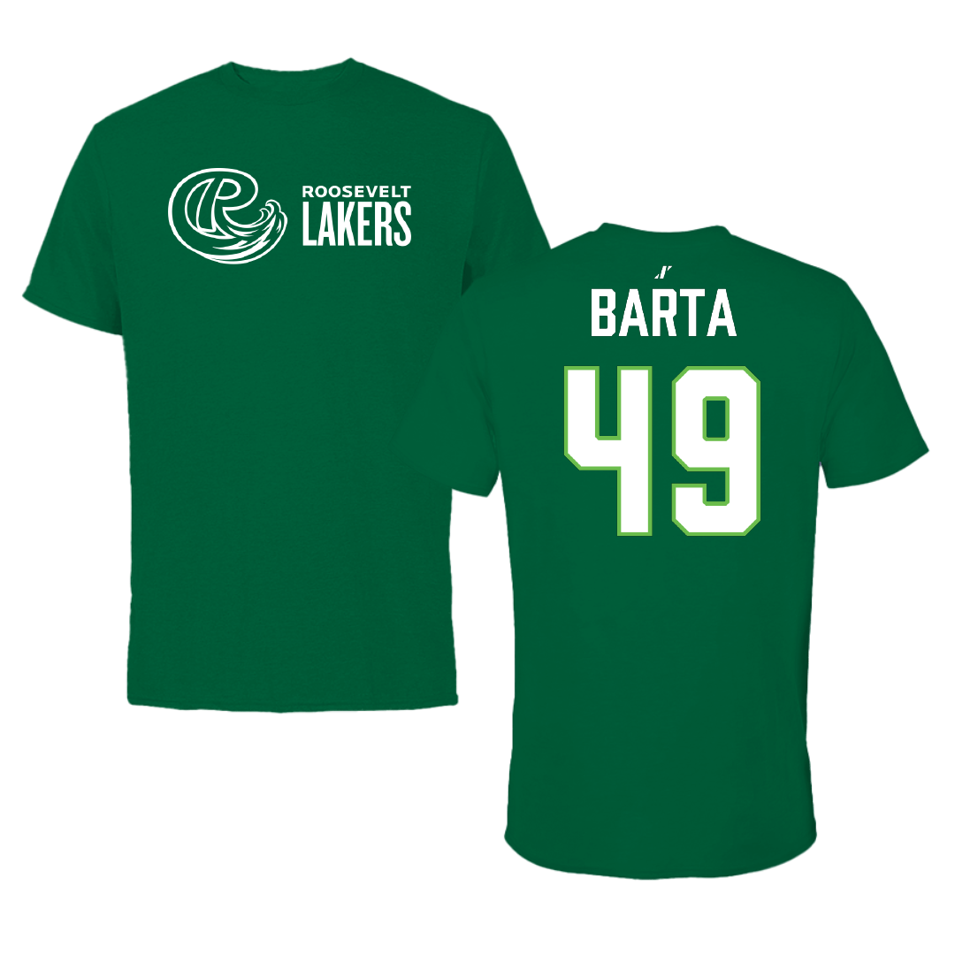 Roosevelt University Baseball Green Performance Tee - #49 Joshua Barta