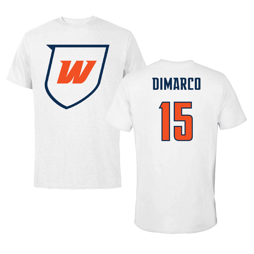 Western Connecticut State University Football White Performance Tee - #15 Nick DiMarco