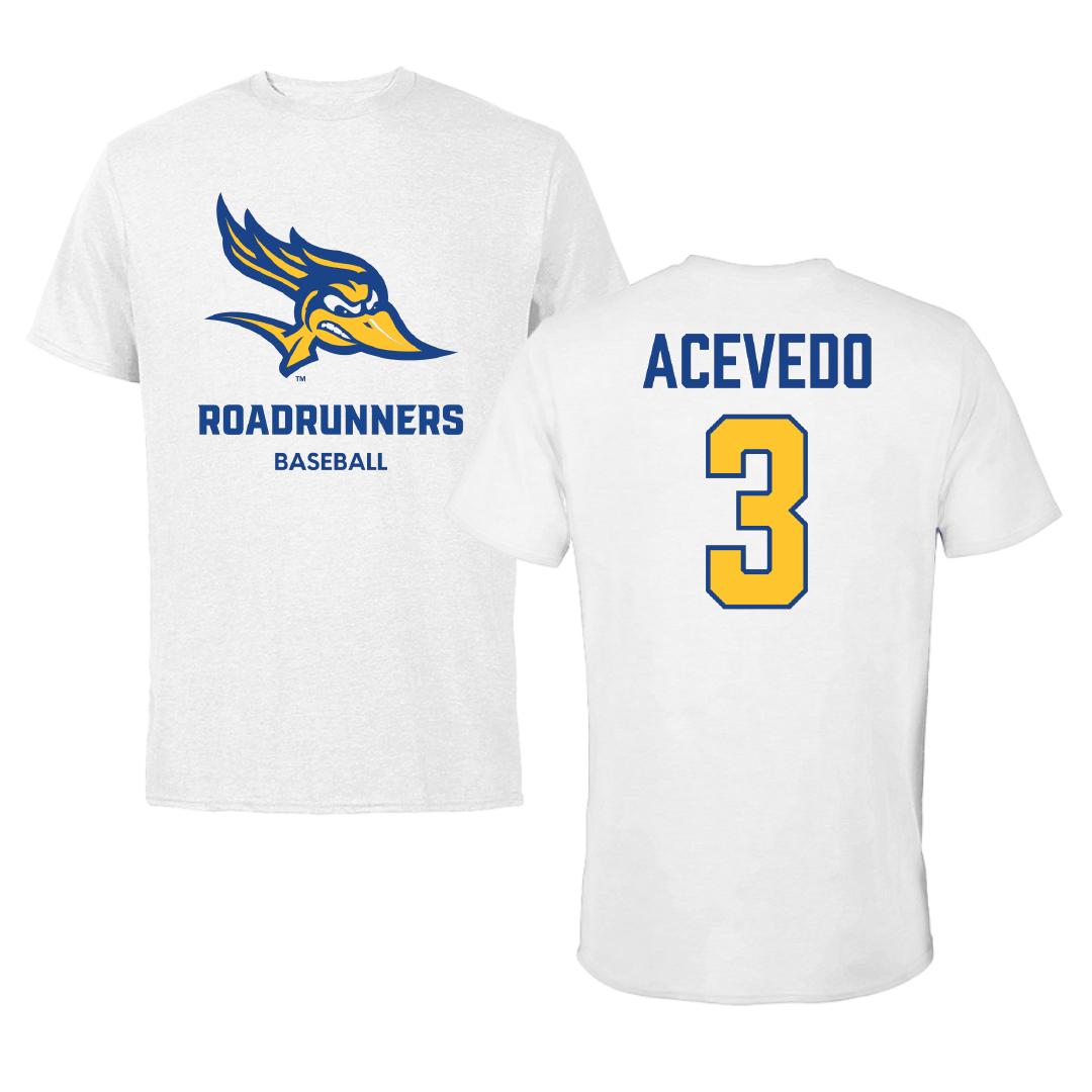 California State University-Bakersfield Baseball White Performance Tee - #3 Yahir Acevedo