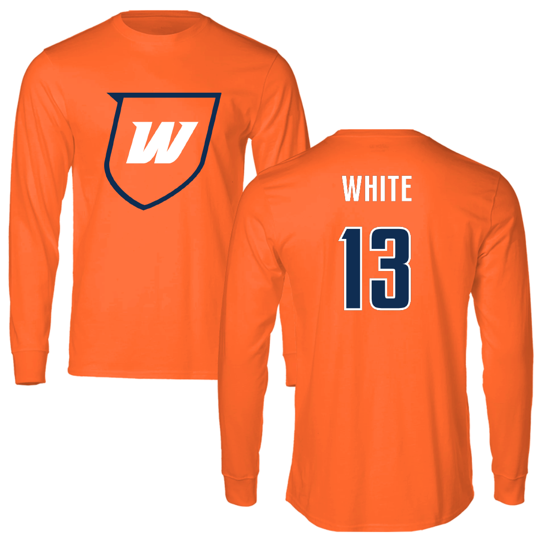 Western Connecticut State University Volleyball (W) Orange Wolves Long Sleeve - #13 Teagan White