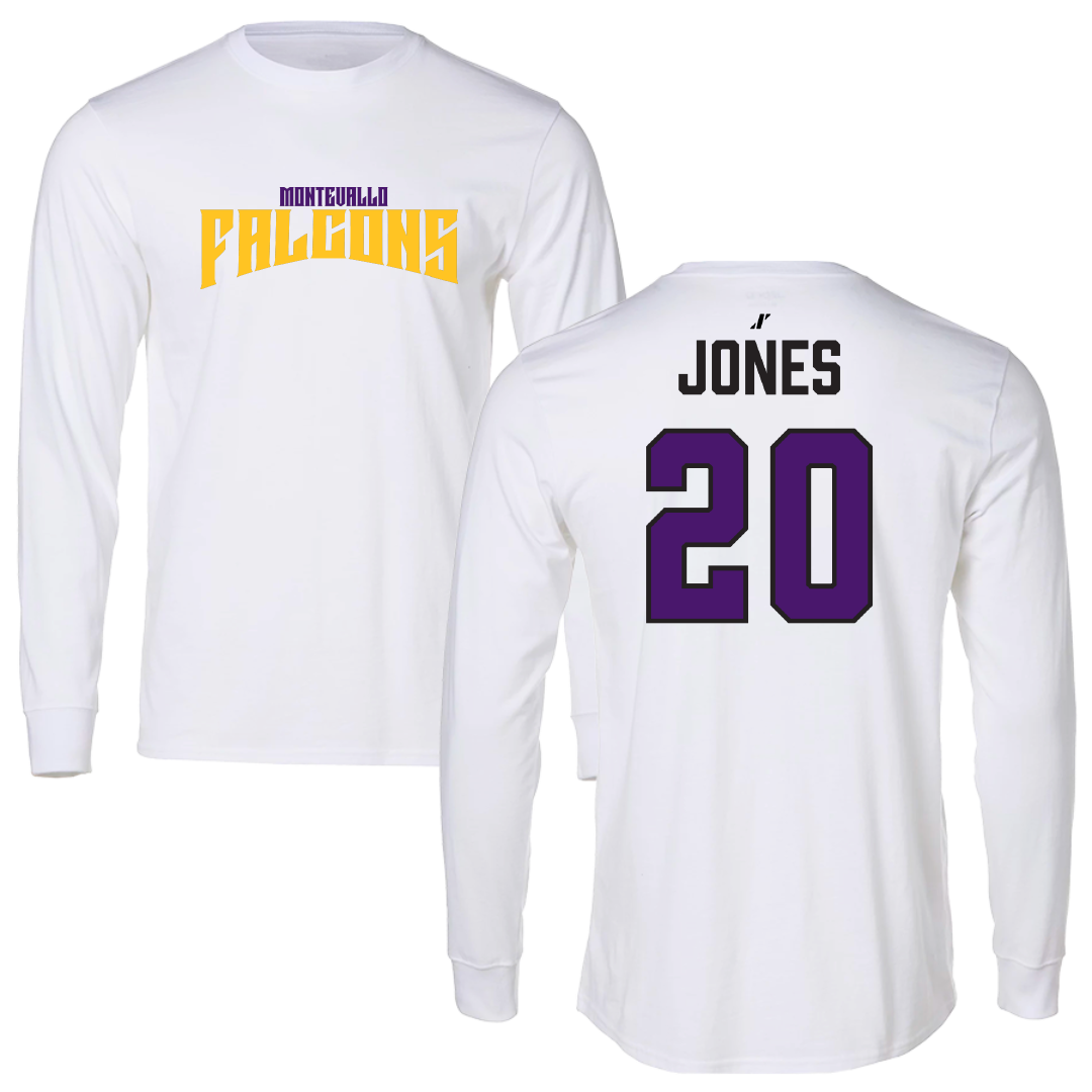 University of Montevallo Baseball White Classic Long Sleeve - #20 Colton Jones