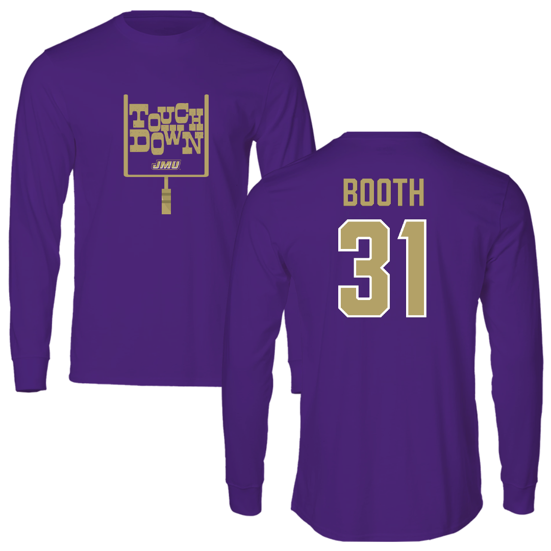James Madison University Football Purple Touchdown Performance Long Sleeve - #31 Antoine Booth