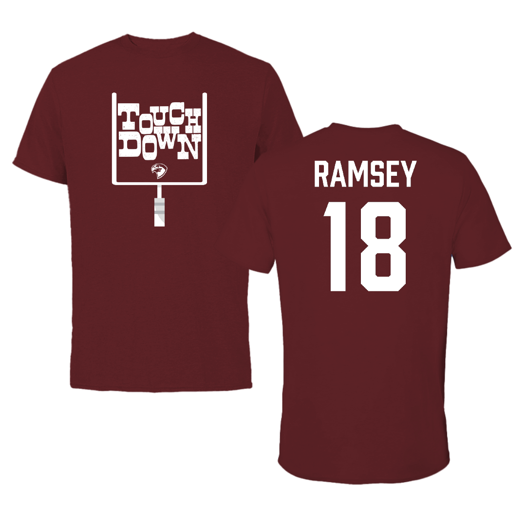 Fairmont State University Football Maroon Touchdown Performance Tee - #18 Joey Ramsey