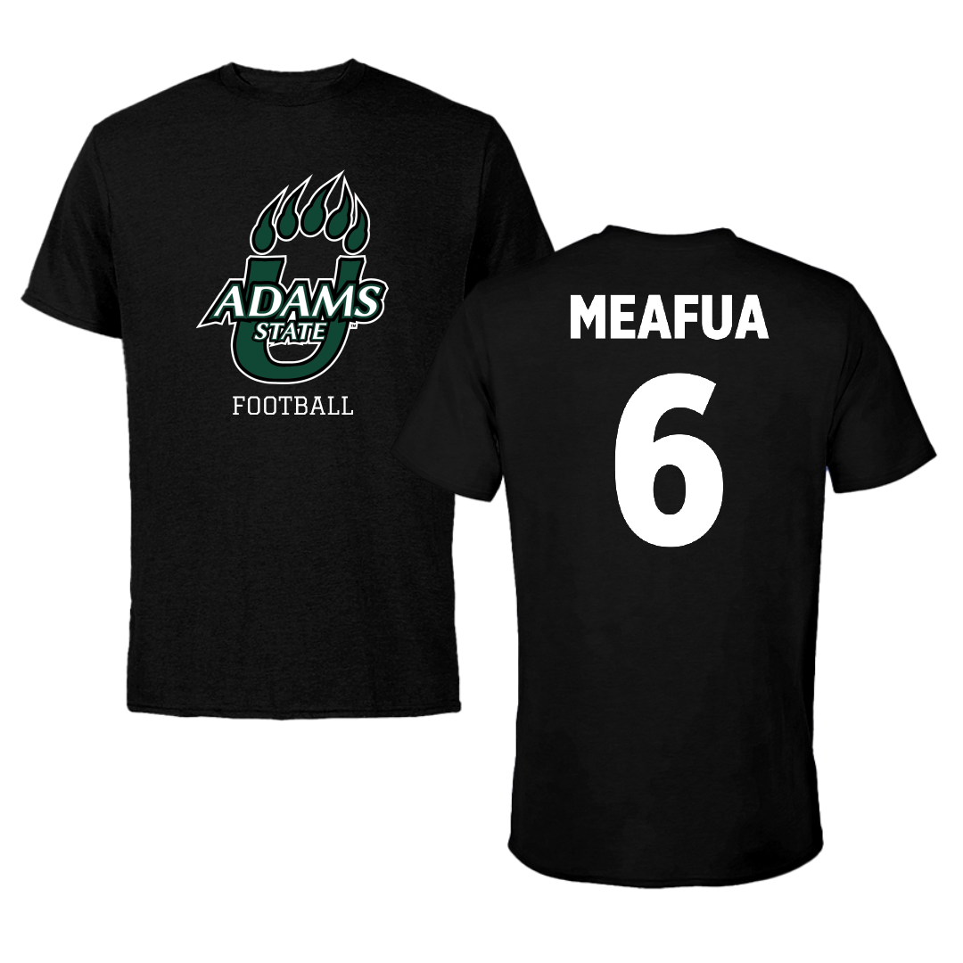 Adams State University Football Black State Tee - #6 Ren Meafua