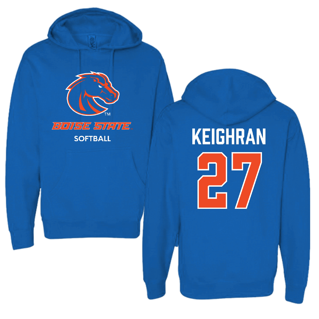 Boise State University Softball Blue Hoodie - #27 Shannon Keighran