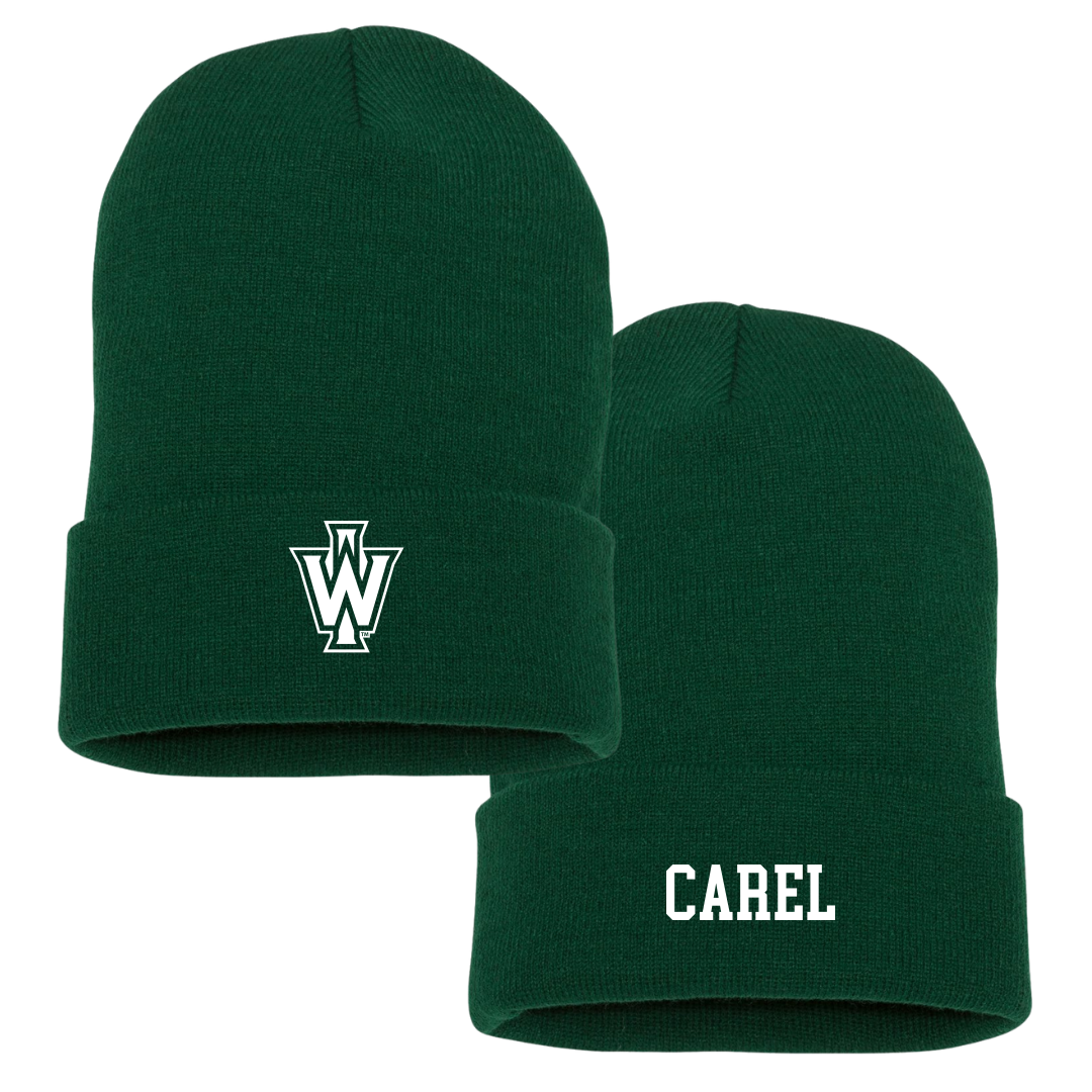 Illinois Wesleyan University Wrestling (M) University Green Beanie - Evan Carel