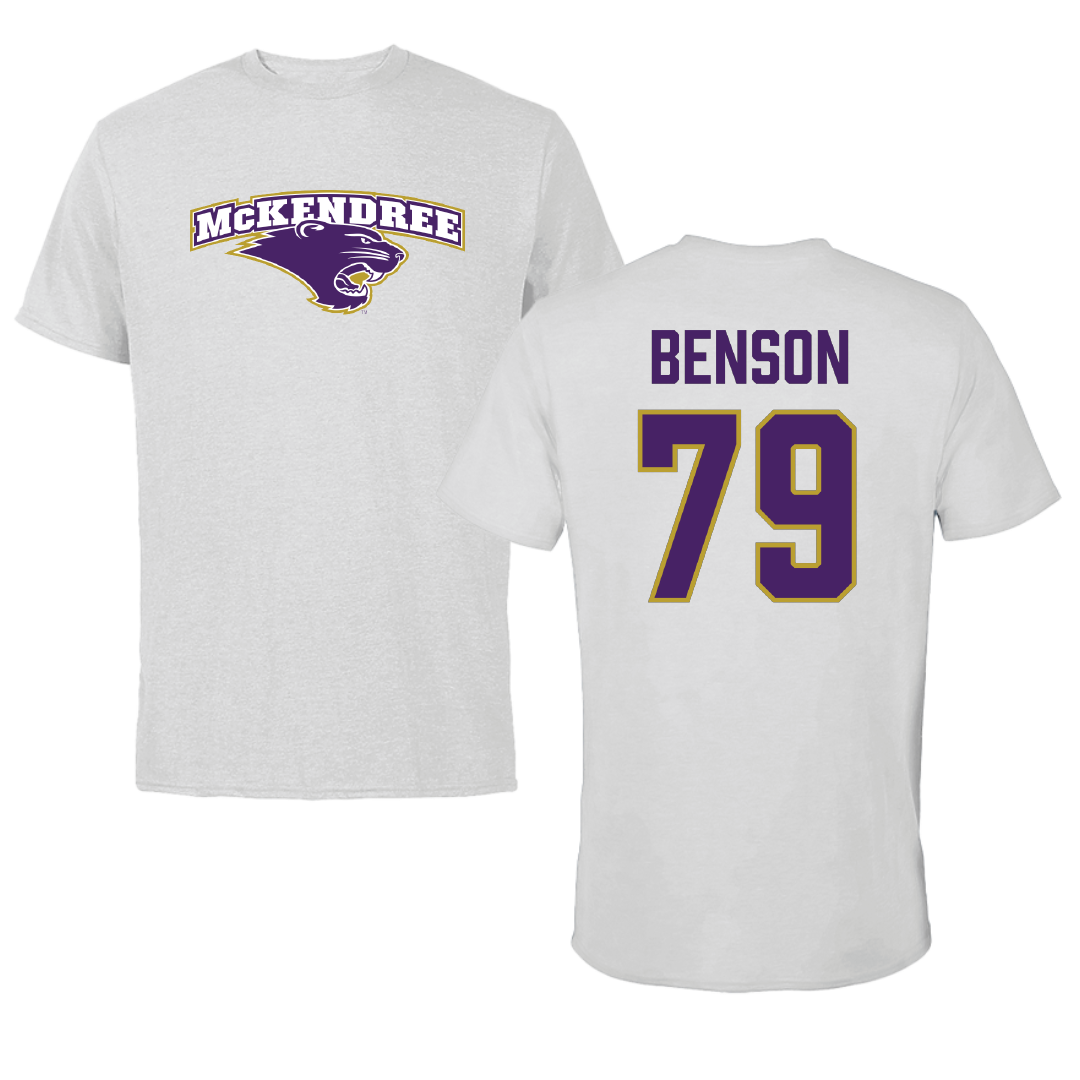 McKendree University Football Light Gray Performance Tee - #79 Jacob Benson