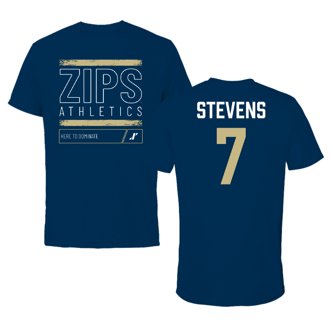University of Akron Softball Navy Dominate Tee - #7 Tiffany Stevens