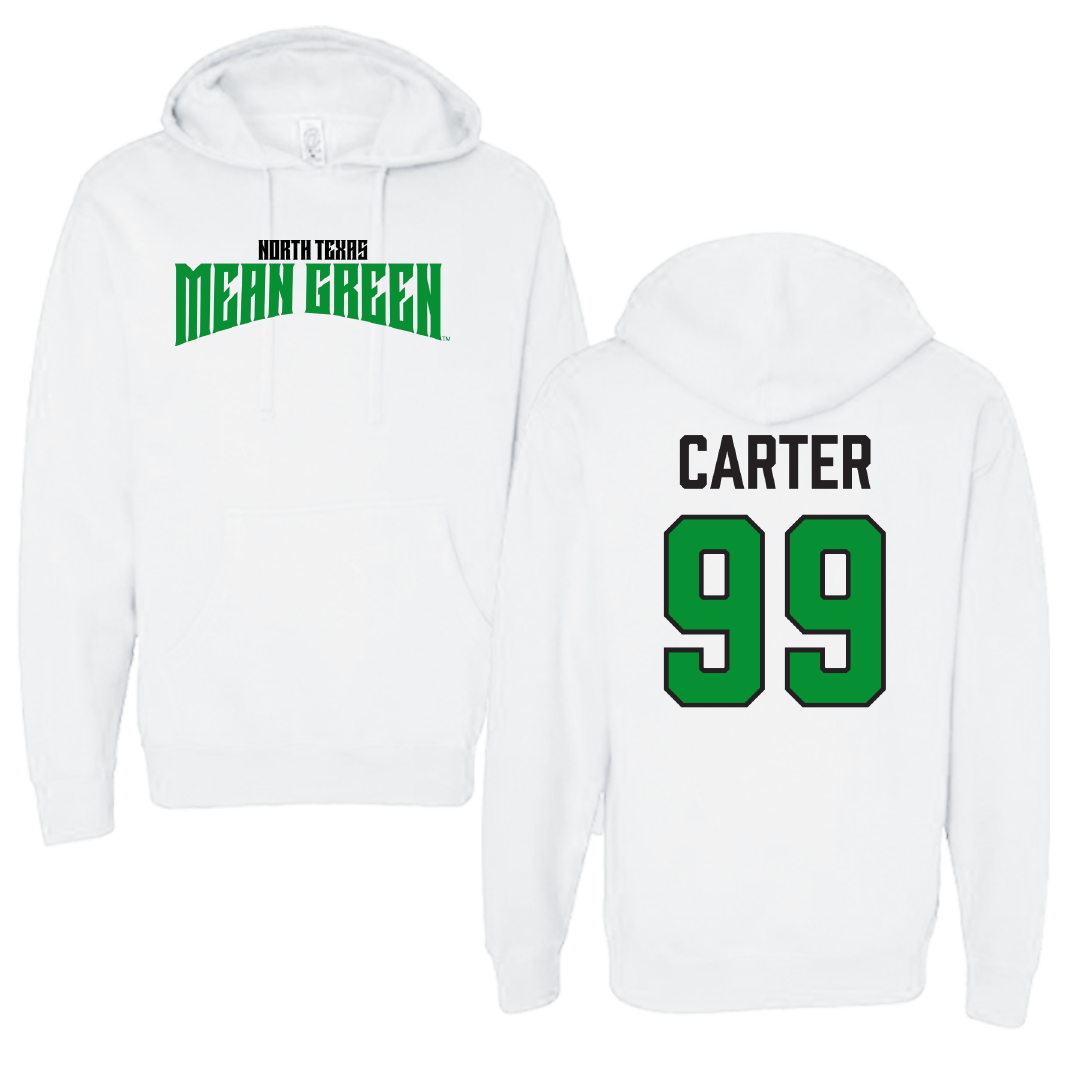 University of North Texas Football White Classic Hoodie - #99 Avion Carter