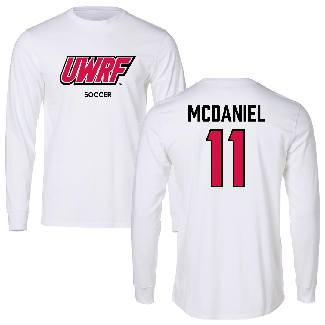 University of Wisconsin-River Falls Soccer (W) White Performance Long Sleeve - #11 Brooke McDaniel