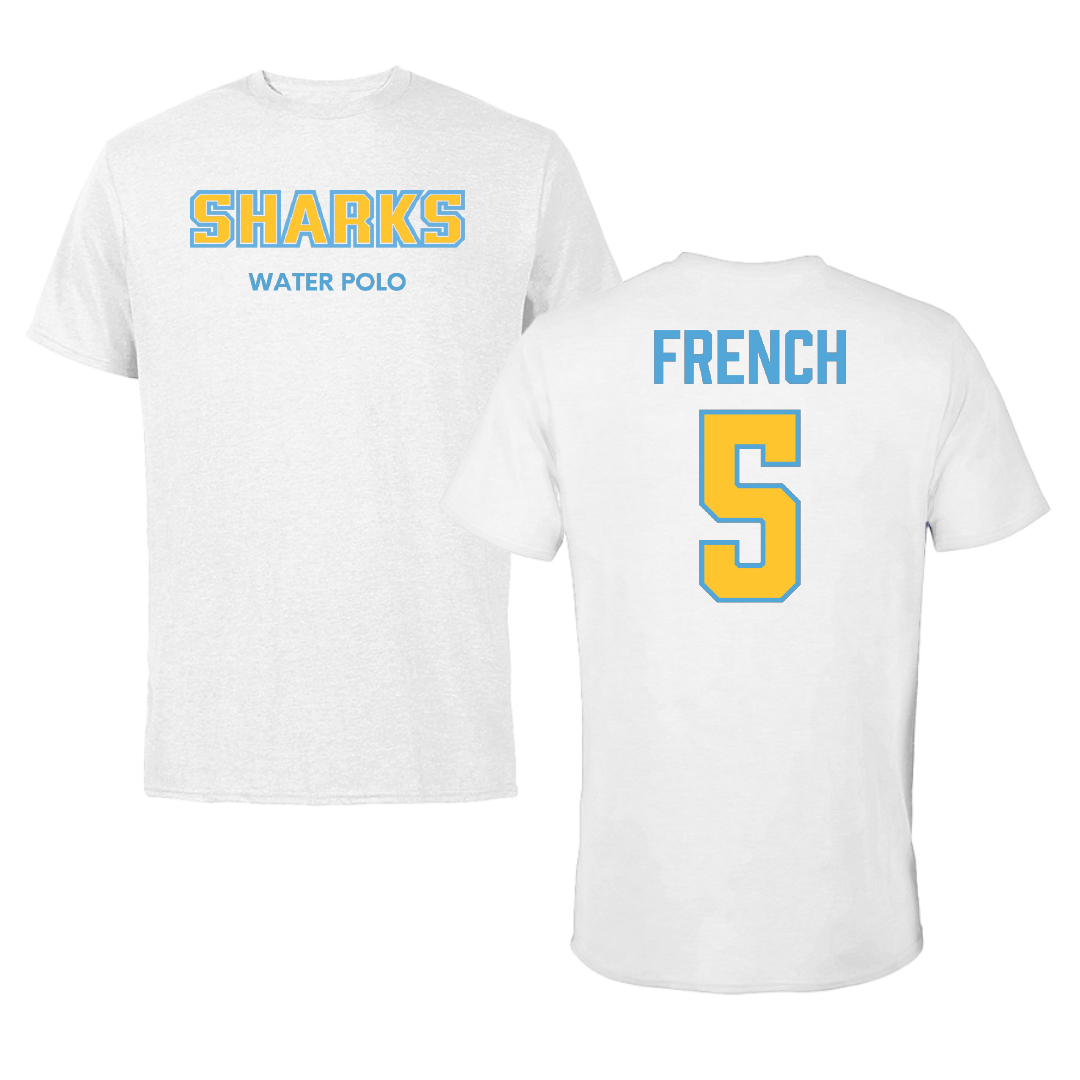 Long Island University Water Polo (M) White Sharks Tee - #5 Jack French