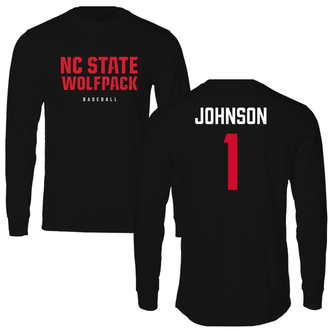North Carolina State University Baseball Black Long Sleeve - #1 Rett Johnson