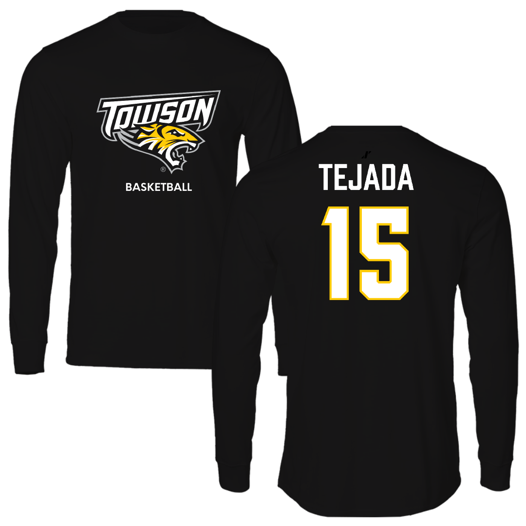 Towson University Basketball (M) Black Long Sleeve - #15 Tyler Tejada