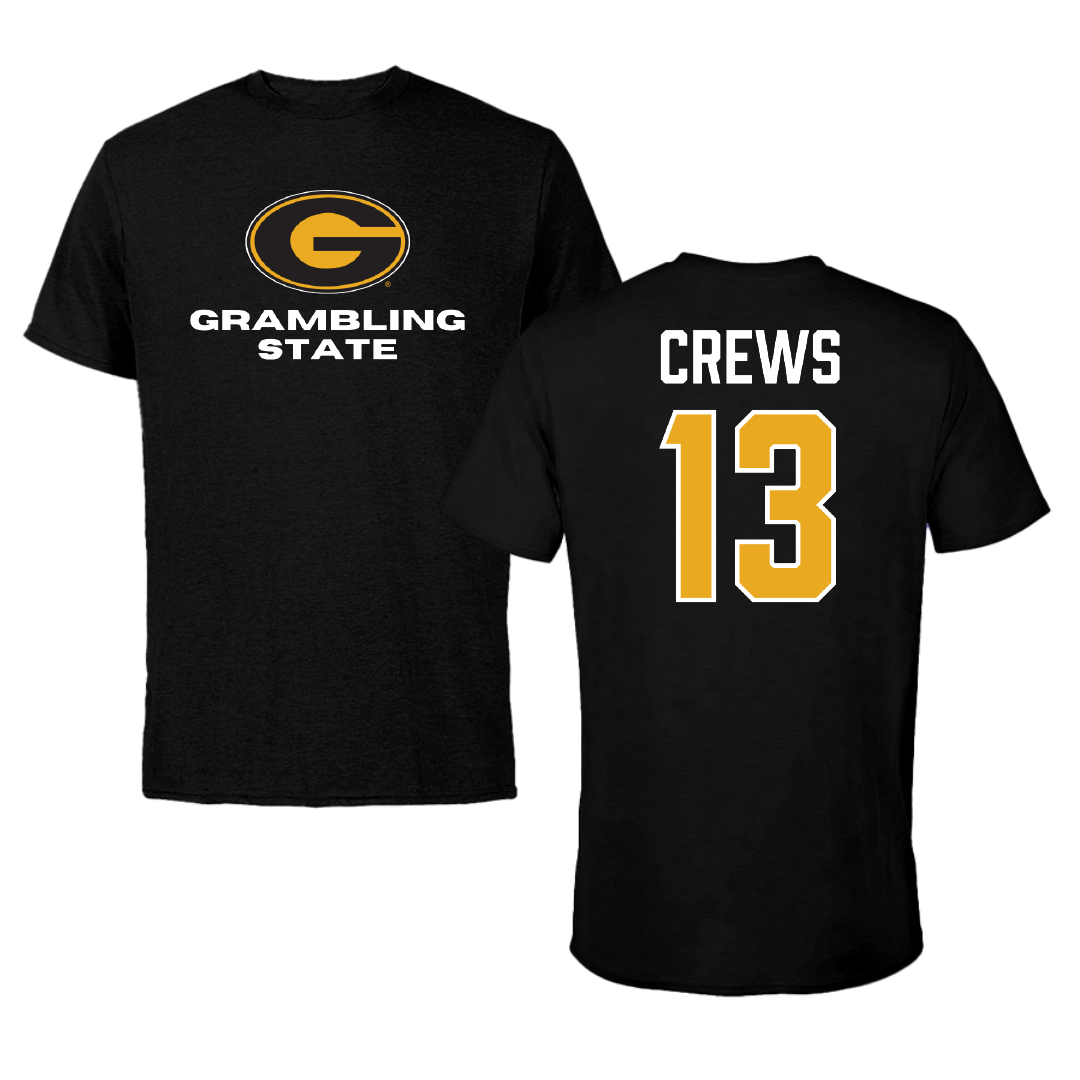 Grambling State University Football Black Tee - #13 Andre Crews