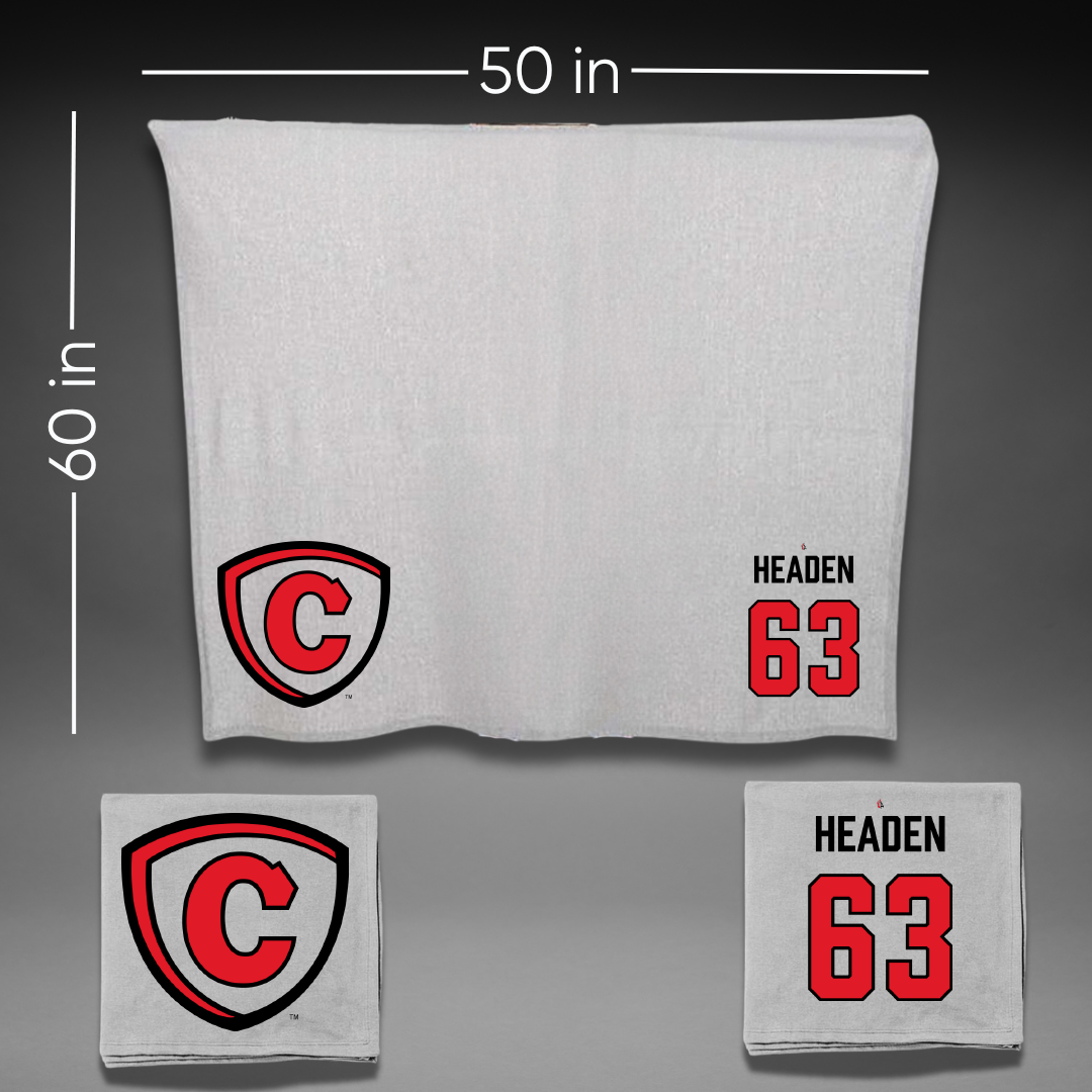 Carthage College Football Gray Blanket - #63 Tristan Headen